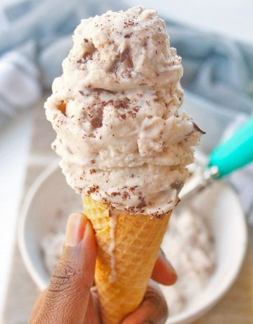 Basil Chocolate Chip Homemade Ice Cream (Vegan & Dairy Free) | brightrootskitchen.com